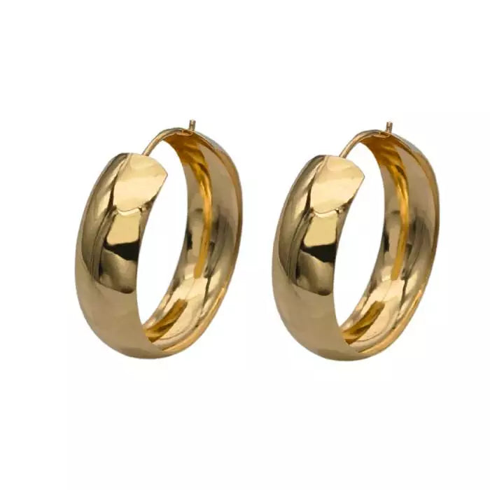 Kultaiset rengaskorvakorut 14K keltakulta 20 mm HM Koru